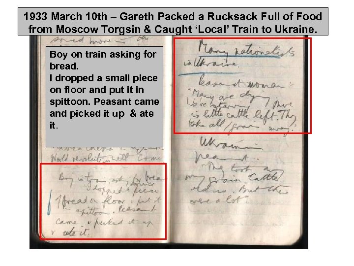 1933 March 10 th – Gareth Packed a Rucksack Full of Food from Moscow