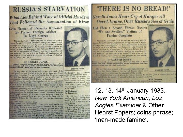 12, 13, 14 th January 1935, New York American, Los Angles Examiner & Other