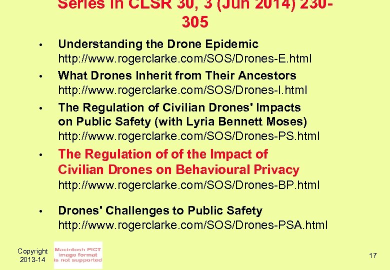 Series in CLSR 30, 3 (Jun 2014) 230305 • • Understanding the Drone Epidemic