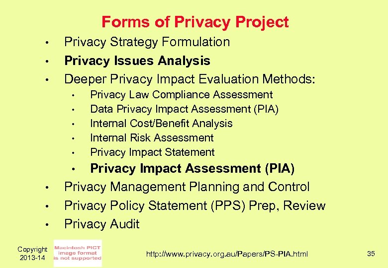 Forms of Privacy Project • • • Privacy Strategy Formulation Privacy Issues Analysis Deeper