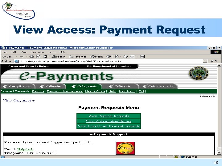 View Access: Payment Request 48 