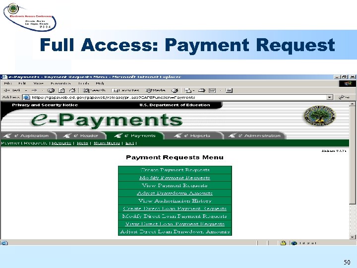 Full Access: Payment Request 50 