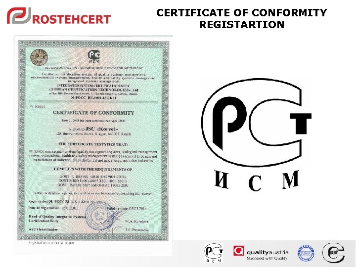 CERTIFICATE OF CONFORMITY REGISTARTION 