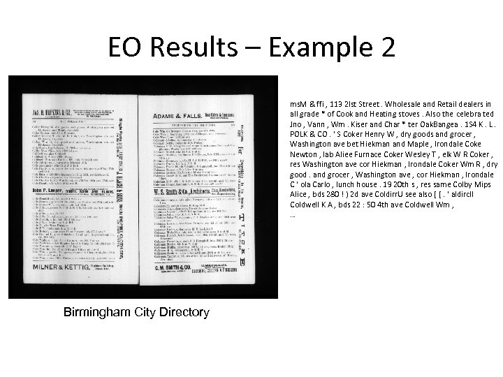 EO Results – Example 2 ms. M & ffi , 113 2 lst Street.