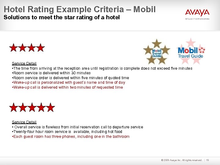 Hotel Rating Example Criteria – Mobil Solutions to meet the star rating of a