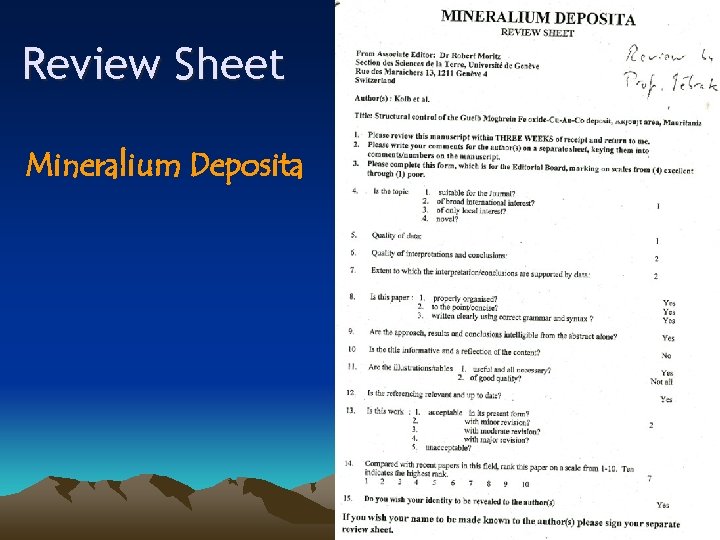 Review Sheet Mineralium Deposita 