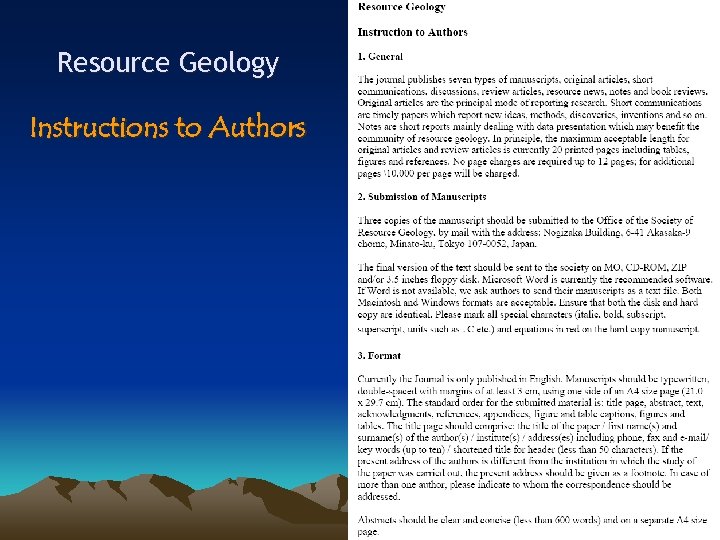 Resource Geology Instructions to Authors 