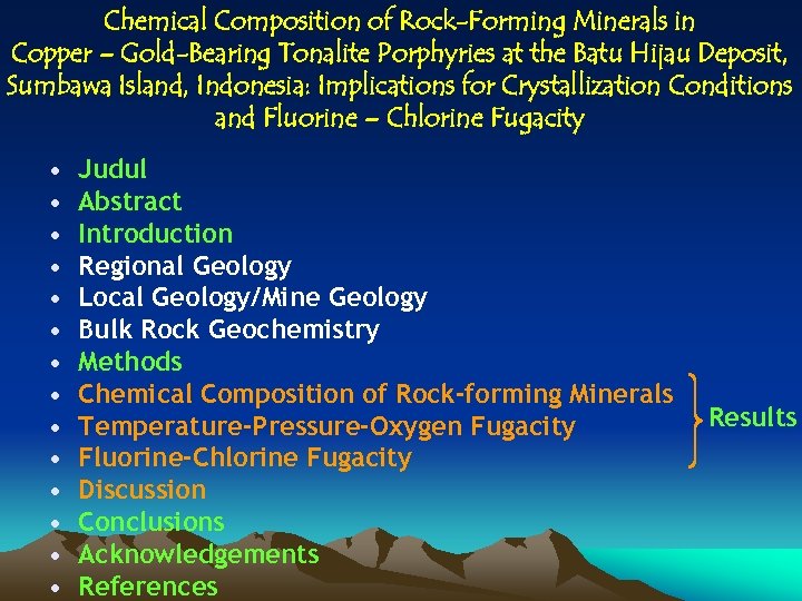 Chemical Composition of Rock-Forming Minerals in Copper – Gold-Bearing Tonalite Porphyries at the Batu