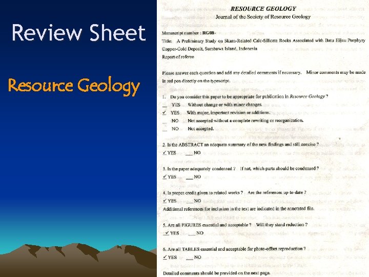 Review Sheet Resource Geology 