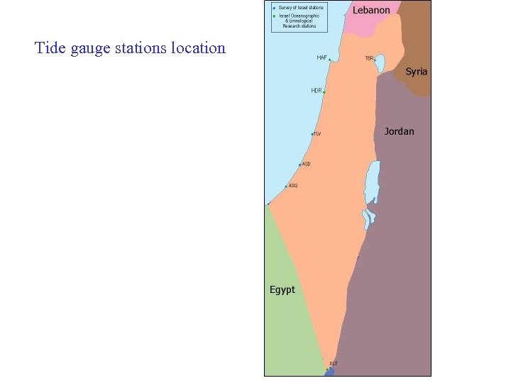 Tide gauge stations location 