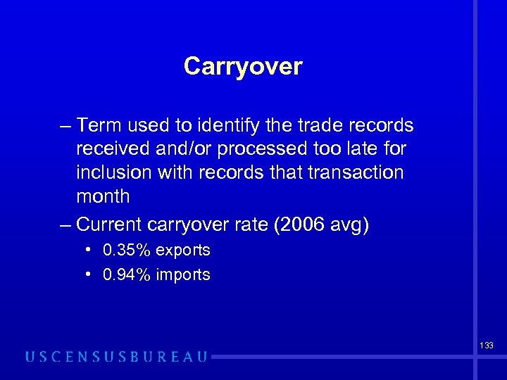 Carryover – Term used to identify the trade records received and/or processed too late