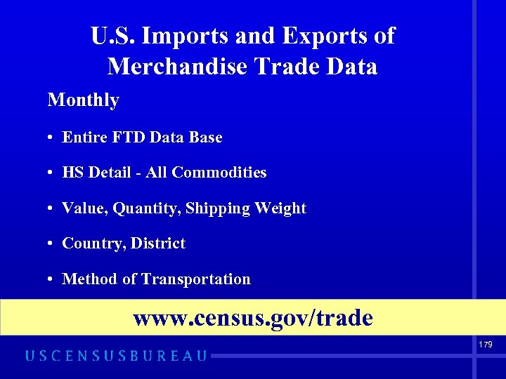 U. S. Imports and Exports of Merchandise Trade Data Monthly • Entire FTD Data