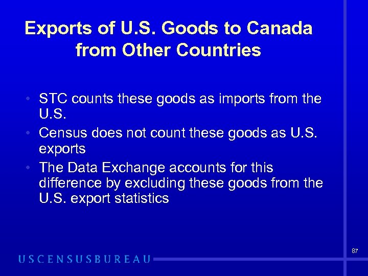 Exports of U. S. Goods to Canada from Other Countries • STC counts these