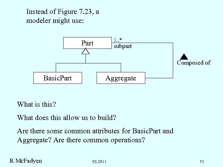 Instead of Figure 7. 23, a modeler might use: 1. . * Part subpart