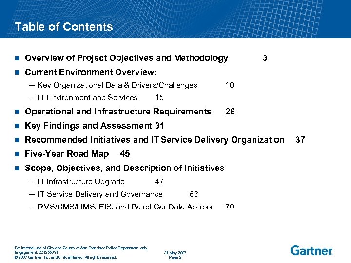 Table of Contents n Overview of Project Objectives and Methodology n Current Environment Overview: