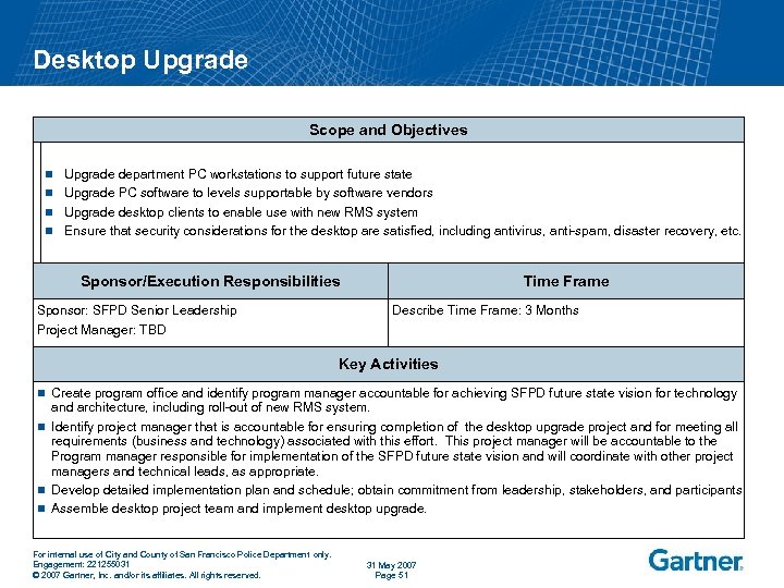 Desktop Upgrade Scope and Objectives Upgrade department PC workstations to support future state n