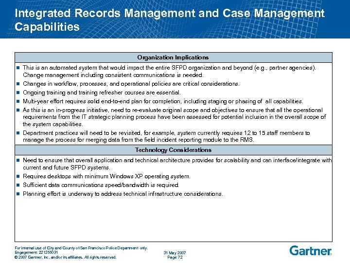 Integrated Records Management and Case Management Capabilities Organization Implications n n n This is