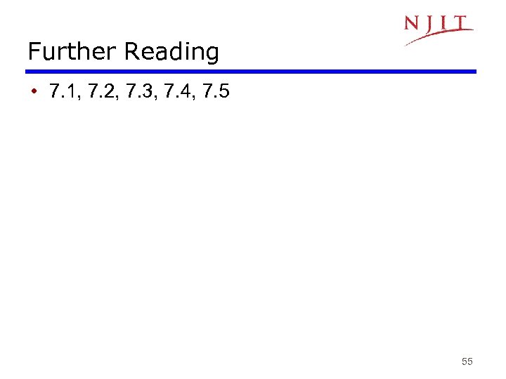 Further Reading • 7. 1, 7. 2, 7. 3, 7. 4, 7. 5 55