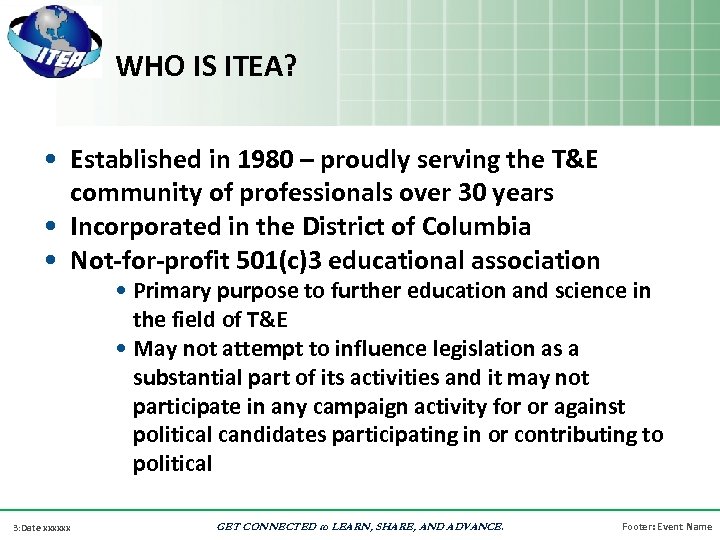 WHO IS ITEA? • Established in 1980 – proudly serving the T&E community of