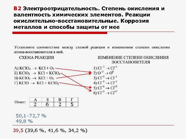 В 2 Электроотрицательность. Степень окисления и валентность химических элементов. Реакции окислительно-восстановительные. Коррозия металлов и