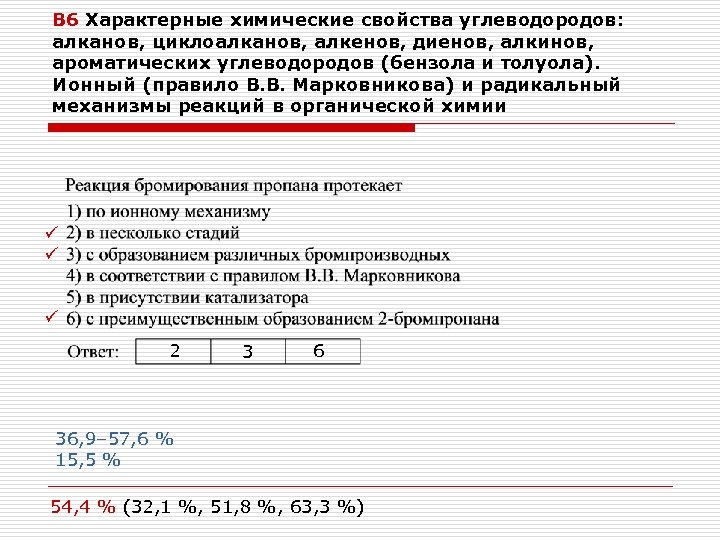 В 6 Характерные химические свойства углеводородов: алканов, циклоалканов, алкенов, диенов, алкинов, ароматических углеводородов (бензола