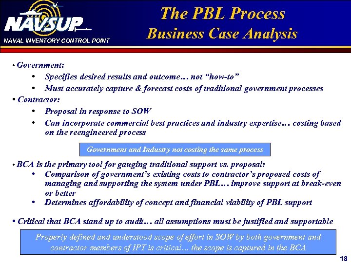 NAVAL INVENTORY CONTROL POINT Click to. PBL Process title The edit Master Business Case