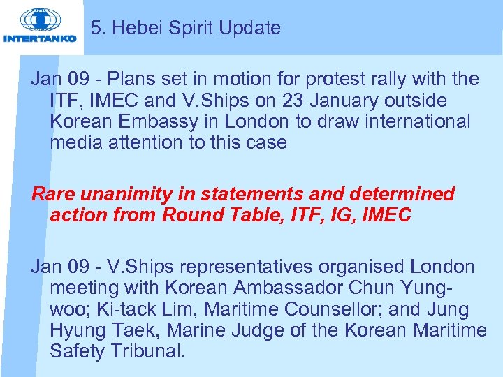 5. Hebei Spirit Update Jan 09 - Plans set in motion for protest rally
