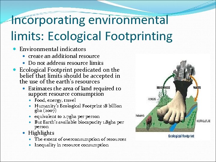 The Ecological Footprint And Spatial Planning Andrew Flynn