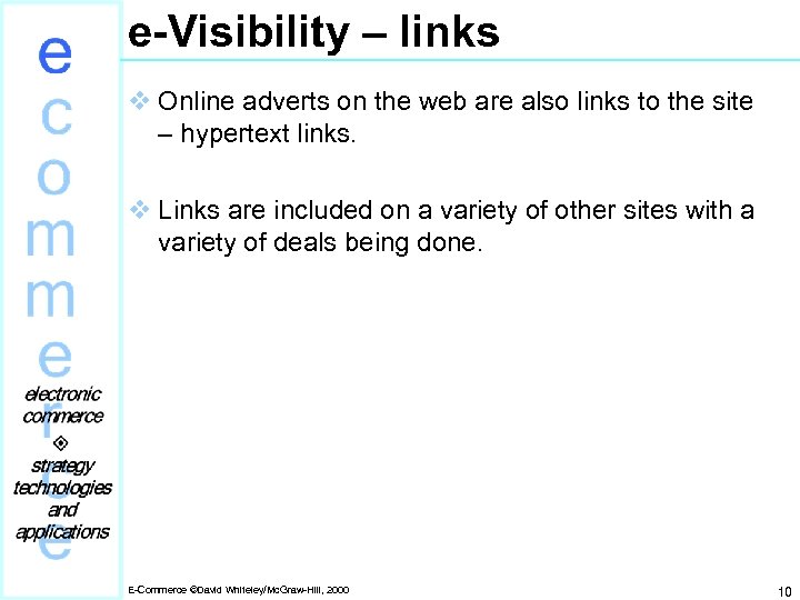 e-Visibility – links v Online adverts on the web are also links to the