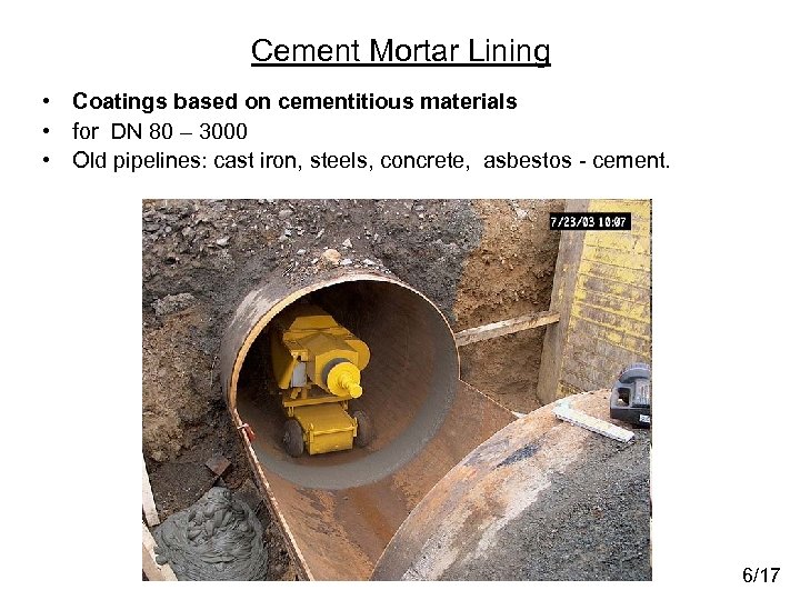 Cement Mortar Lining • Coatings based on cementitious materials • for DN 80 –