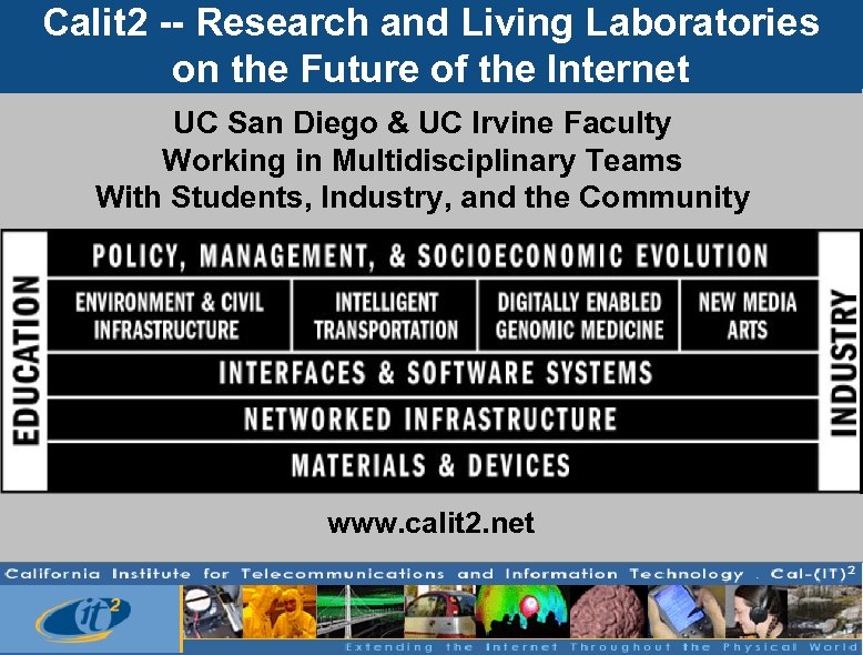 Calit 2 -- Research and Living Laboratories on the Future of the Internet UC