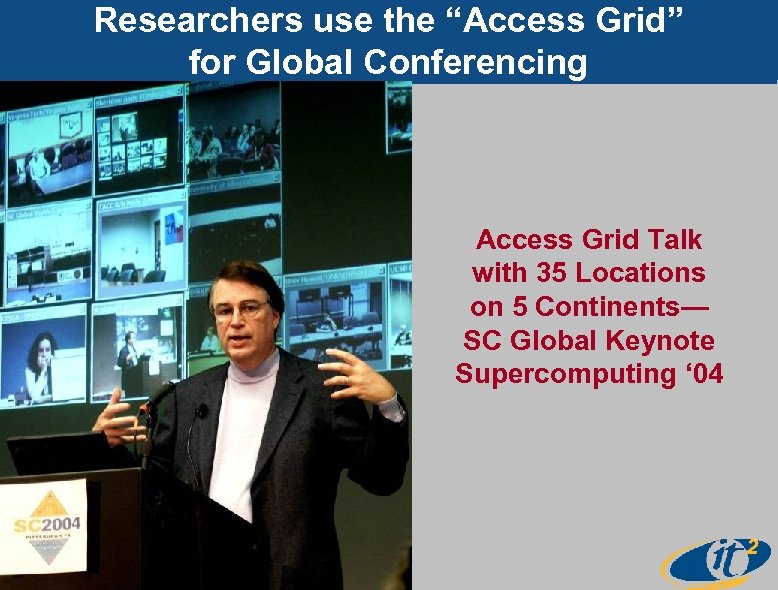 Researchers use the “Access Grid” for Global Conferencing Access Grid Talk with 35 Locations