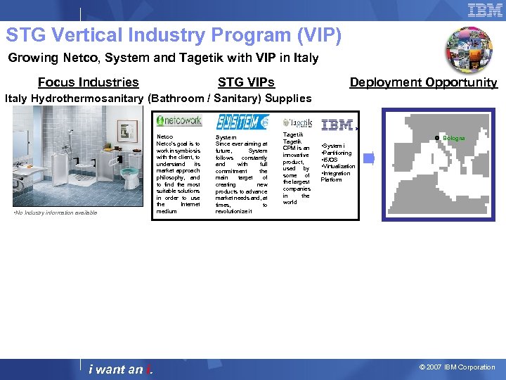 STG Vertical Industry Program (VIP) Growing Netco, System and Tagetik with VIP in Italy