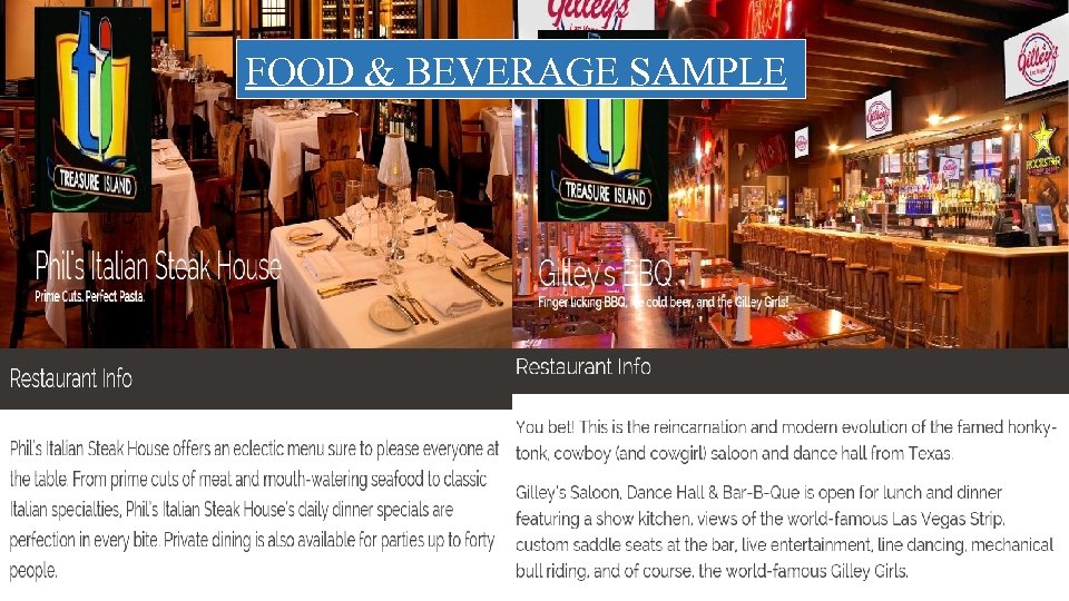 FOOD & BEVERAGE SAMPLE 