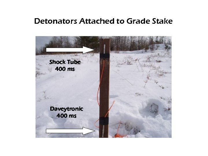 Detonators Attached to Grade Stake Shock Tube 400 ms Daveytronic 400 ms 