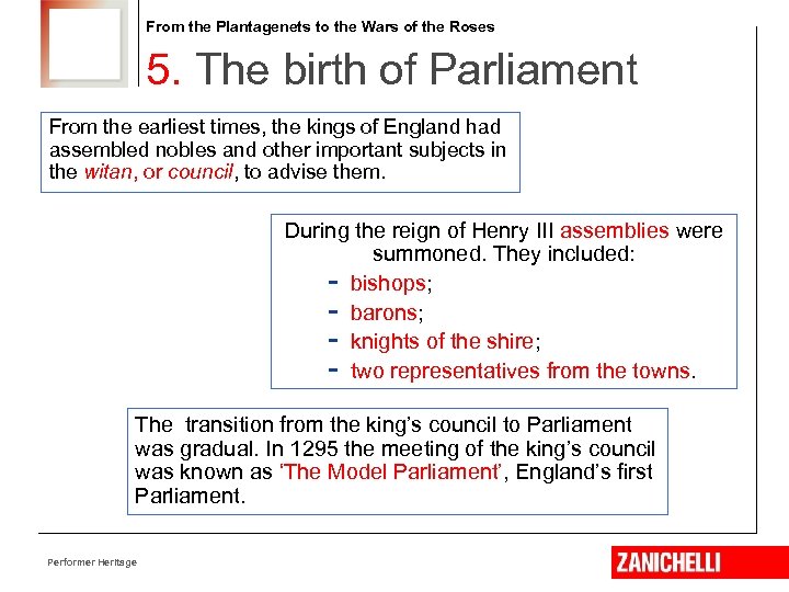 From the Plantagenets to the Wars of the Roses 5. The birth of Parliament