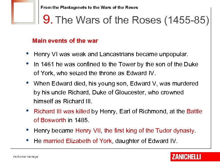 From the Plantagenets to the Wars of the Roses 9. The Wars of the