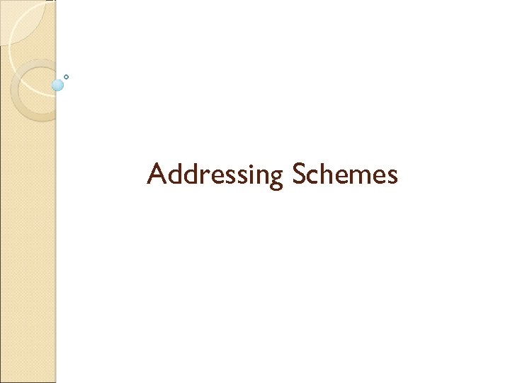 Addressing Schemes 