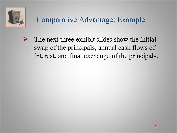 Comparative Advantage: Example Ø The next three exhibit slides show the initial swap of