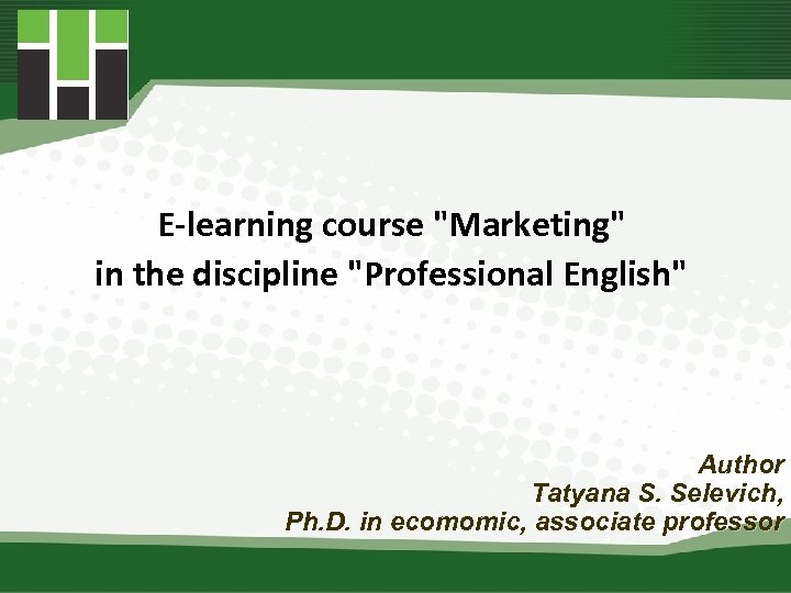 E-learning course 