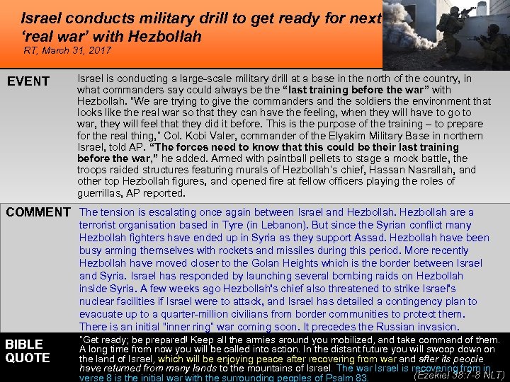 Israel conducts military drill to get ready for next ‘real war’ with Hezbollah RT,