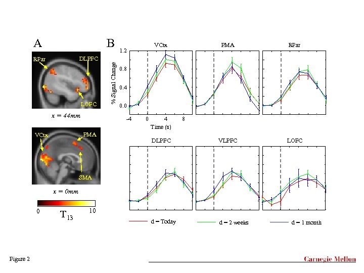 A B VCtx 1. 2 PMA RPar DLPFC VLPFC LOFC d = Today d