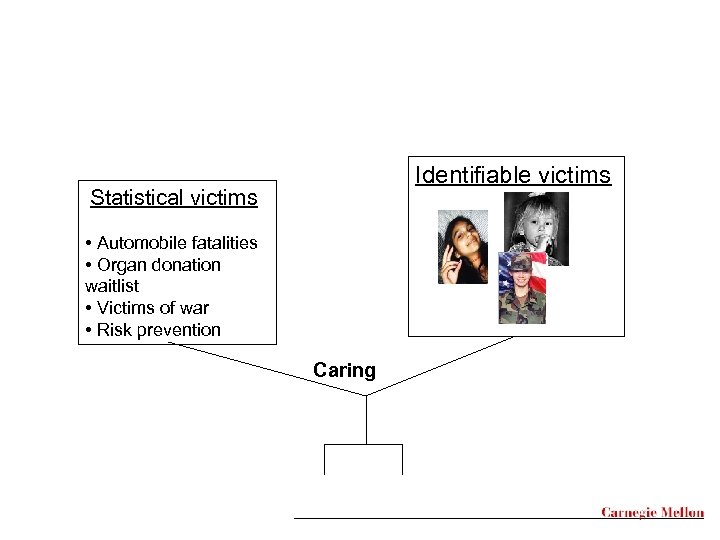 Identifiable victims Statistical victims • Automobile fatalities • Organ donation waitlist • Victims of