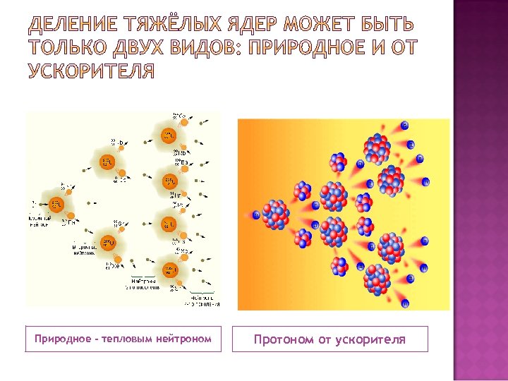 Природное - тепловым нейтроном Протоном от ускорителя 