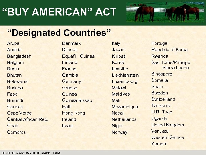 “BUY AMERICAN” ACT “Designated Countries” Aruba Austria Bangladesh Belgium Benin Bhutan Botswana Burkina Faso