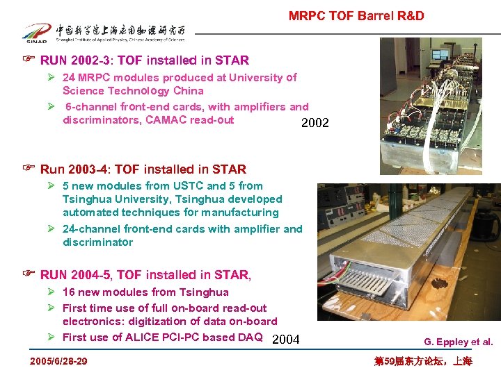 MRPC TOF Barrel R&D F RUN 2002 -3: TOF installed in STAR Ø 24