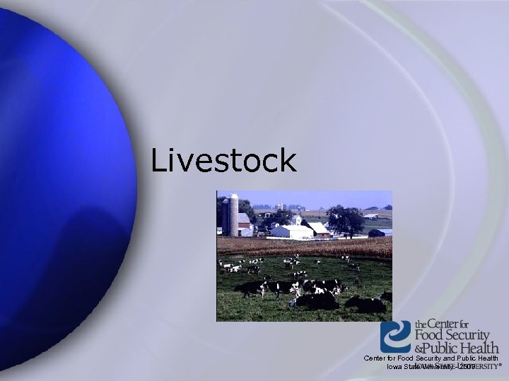 Livestock Center for Food Security and Public Health Iowa State University - 2003 