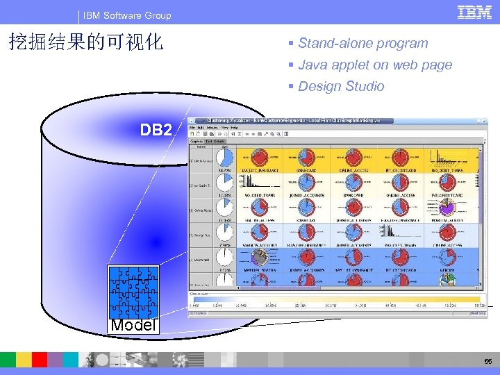 IBM Software Group 挖掘结果的可视化 § Stand-alone program § Java applet on web page §