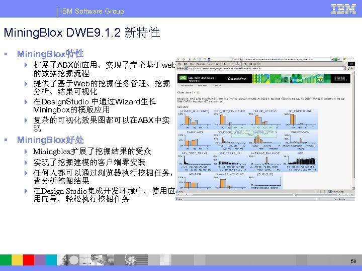 IBM Software Group Mining. Blox DWE 9. 1. 2 新特性 § Mining. Blox特性 4