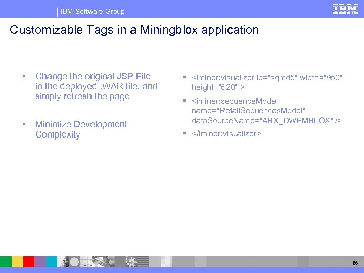 IBM Software Group Customizable Tags in a Miningblox application § § Change the original